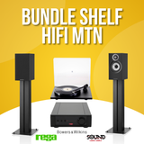 Set HIFI Shelf MTN Satin Black - B&W 607 S3, Rega P1 & Brio MK7, Soundlogic Cables Banana 3m